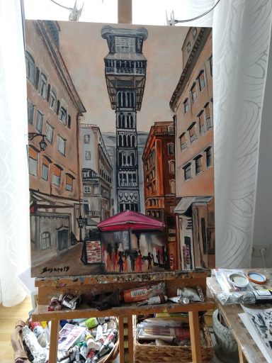 Stadtaufzug in Lissabon